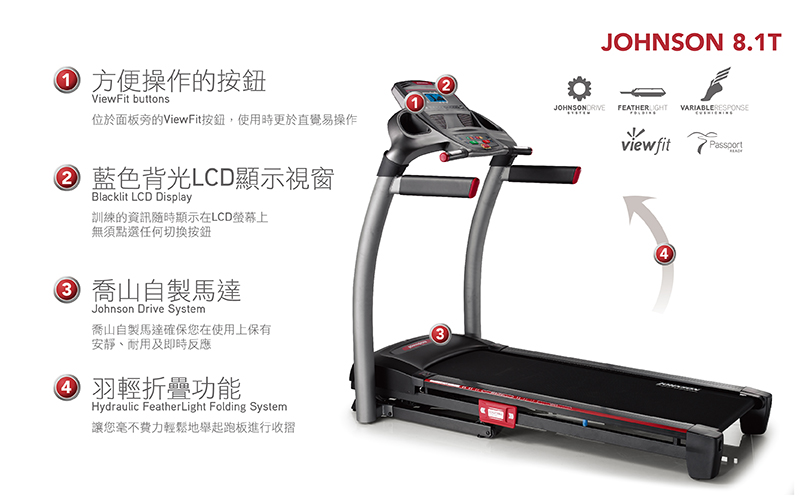 JOHNSON 8.1T 實境互動跑步機