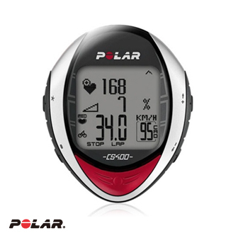 Polar CS400 銀黑色自行車用心率碼錶含胸帶及速度傳感器
