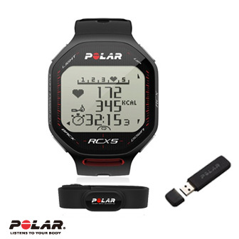 Polar RCX5 雙頻心率錶,超級鐵人三項專用黑色,含DataLink 數據傳送器