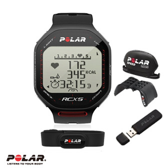 Polar RCX5 Bike 雙頻心率錶,超級鐵人三項專用黑色含Speed及DataLink 數據傳送器